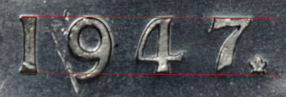 1947-Maple-Leaf-Dollar---High,-Level,-Low-7;-7/7