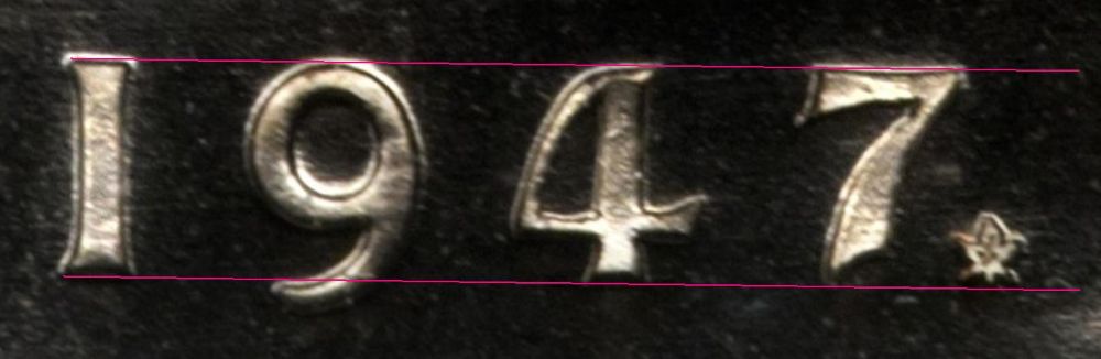 1947-Maple-Leaf-Dollar---High,-Level,-Low-7;-7/7