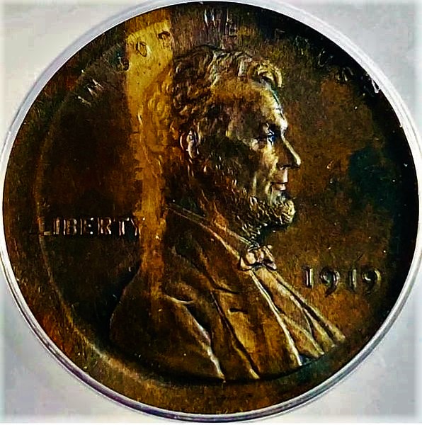 1919-Wheat-Cent---Off-Center-Broadstrike-Improper-Alloy-Mix