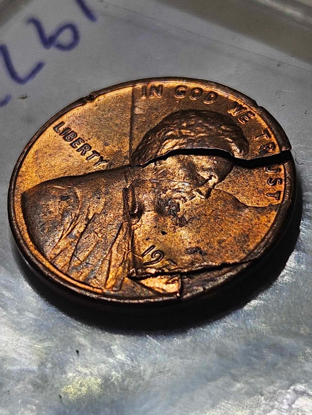 Interesting-1977-P-Lincoln-Cent-Lamination