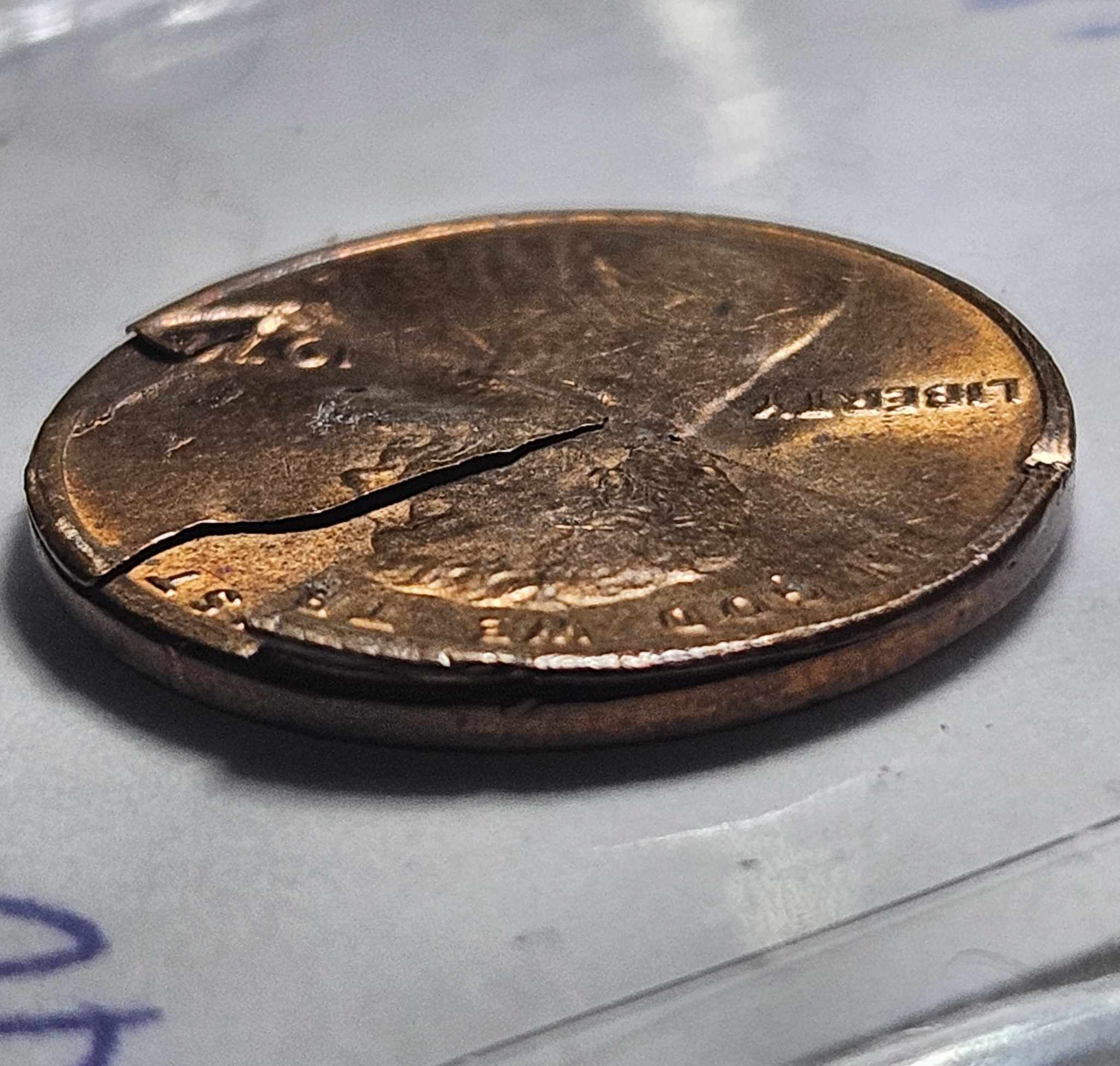 Interesting-1977-P-Lincoln-Cent-Lamination