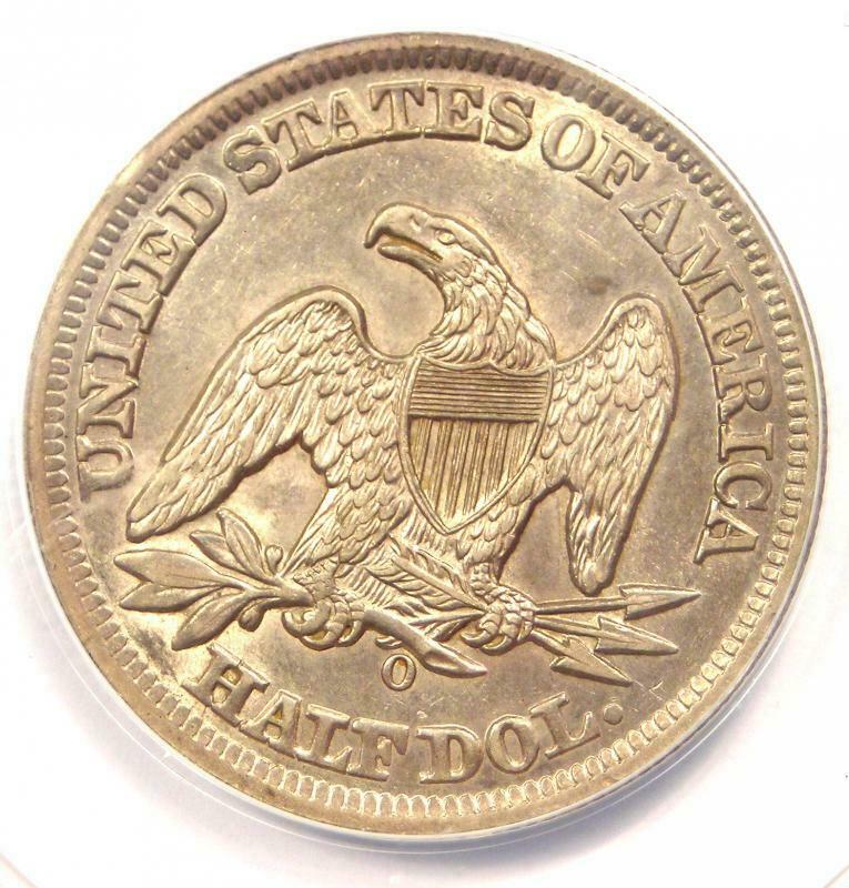 1859-O-Seated-Liberty-Half,-Slabbed