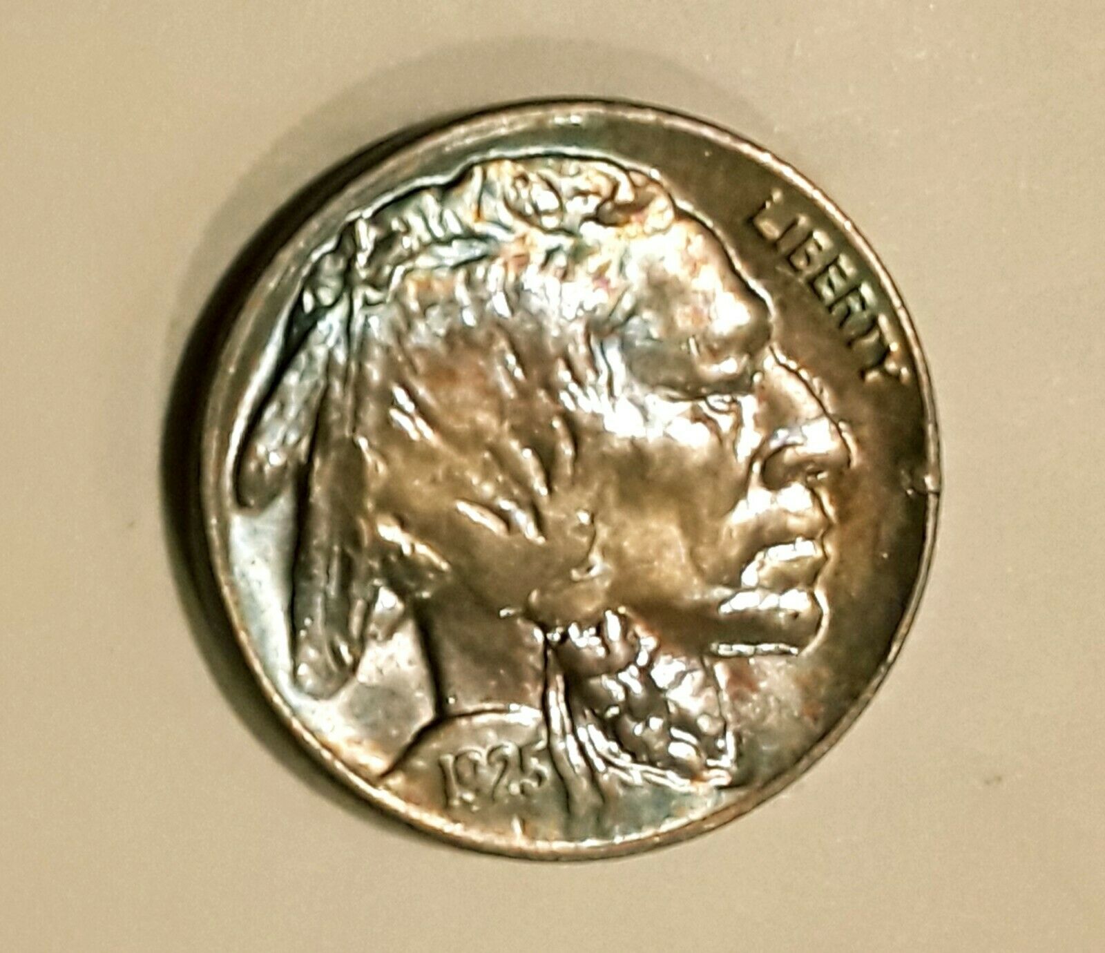 1925-Buffalo-Nickel,-Unslabbed,-Varnished?