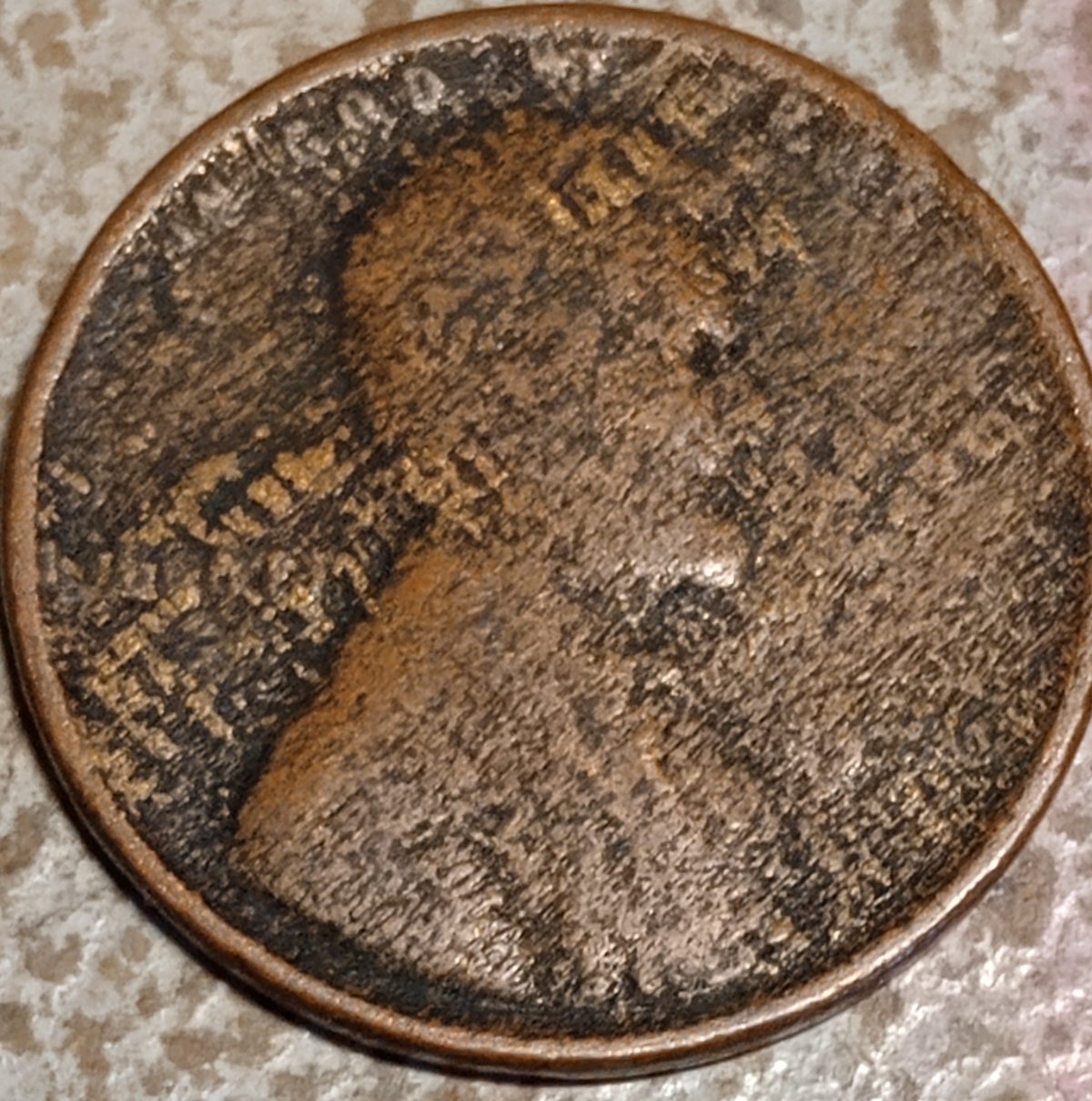Wheat-Penny.-Year-Unknown.-Weird-PMD-On-Only-One-Side