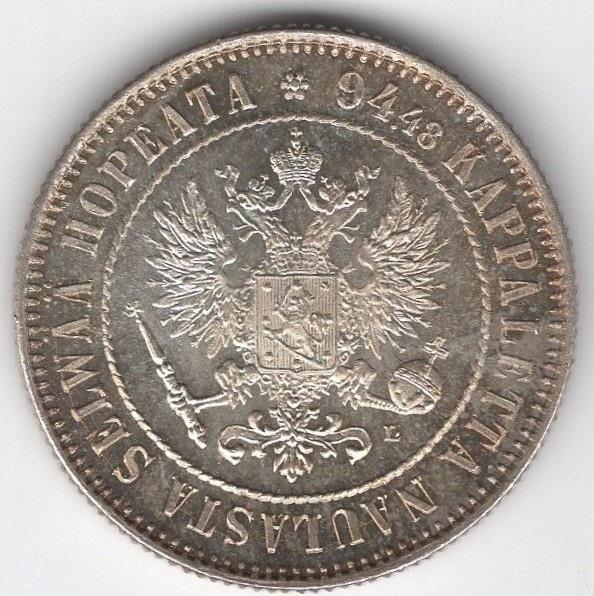 1892-Finland-Markka-For-Grading