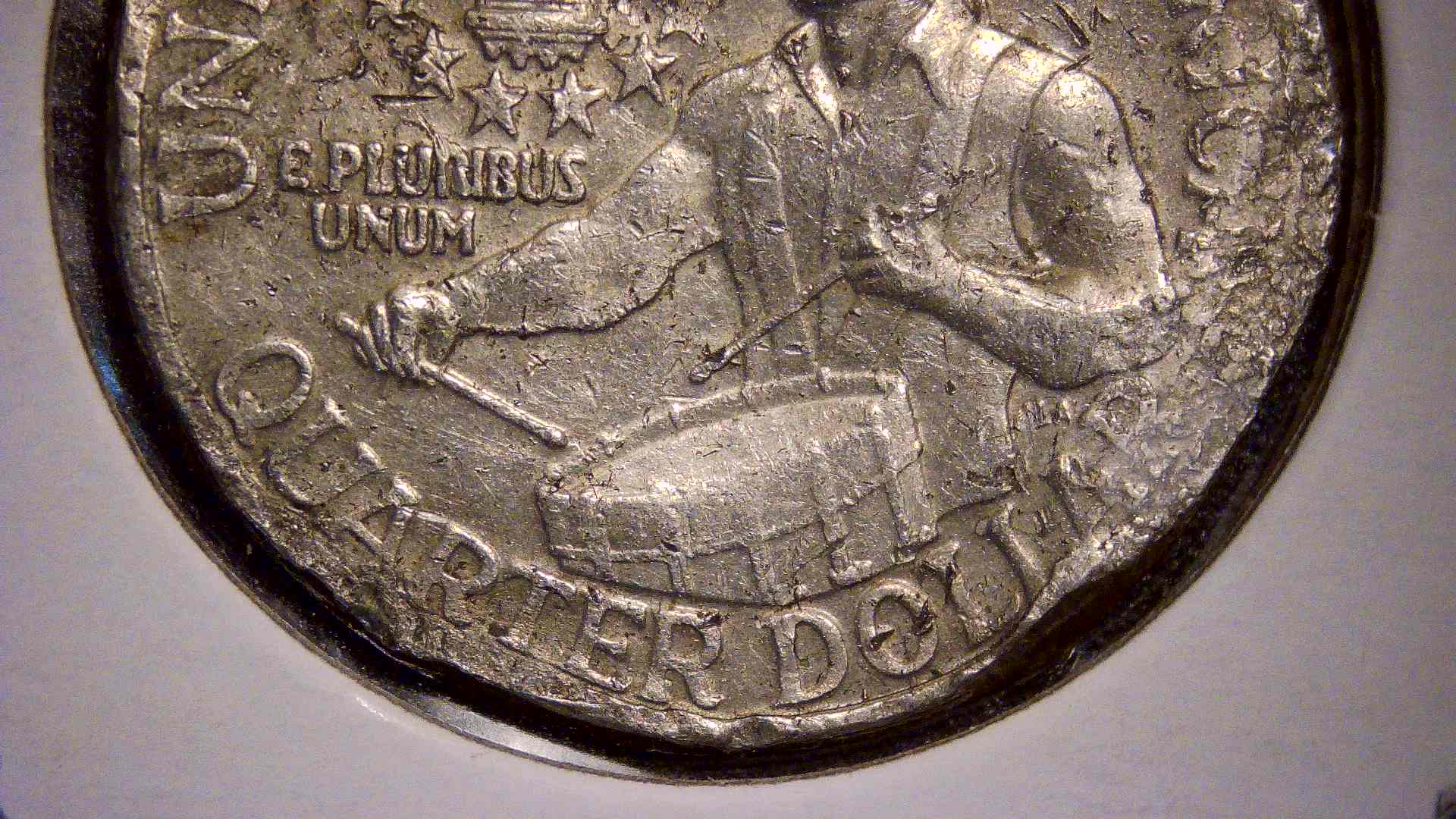 1776-1976-Bicentennial-Quarter-Post-Mint-Damage!