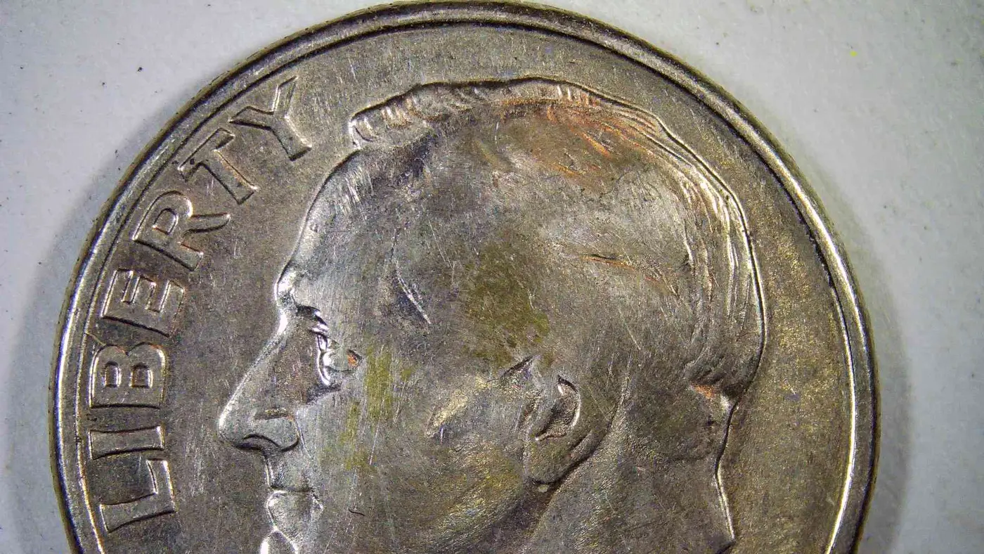 1996-D-Roosevelt-Dime,-Missing-His-Ear-/-RPM-/-DDO