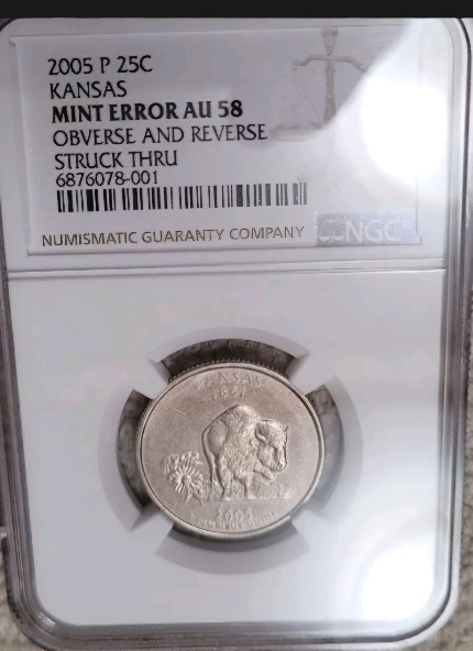 2005-P-Kansas-25c/Struck-Through-Grease-No-Kansas-Or-1861-Struck
