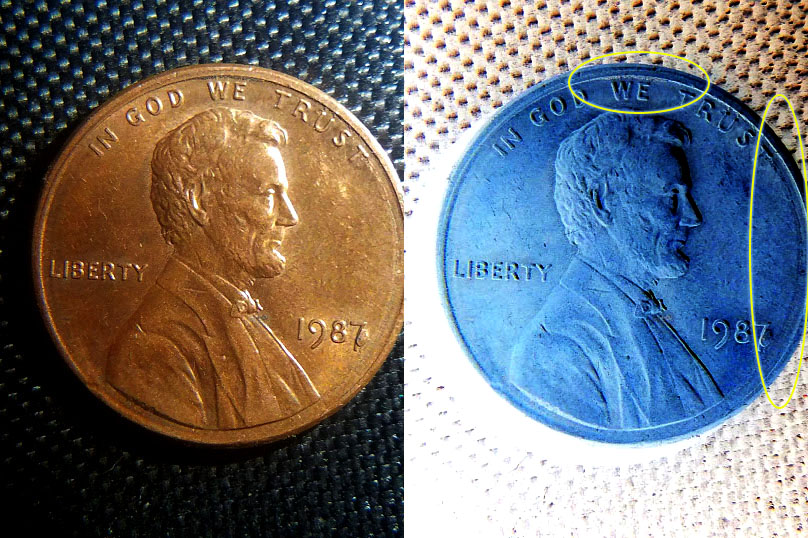 1987-Penny-With-Melted-Dot-Next-To-7.