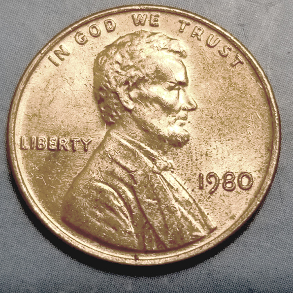 1980-Penny-Small-Detail-In-The-Lincoln-Memorial...what-Could-It-Be?