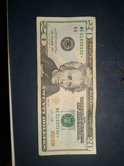 20-Dollars-Star-Note-With-Serial-Number-Related-To-A-Date-When-Andrew-Jackson-Wrote-A-Check.