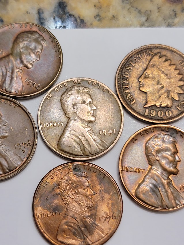 1941-No-Mint-Mark-Penny-With-Different-Color.