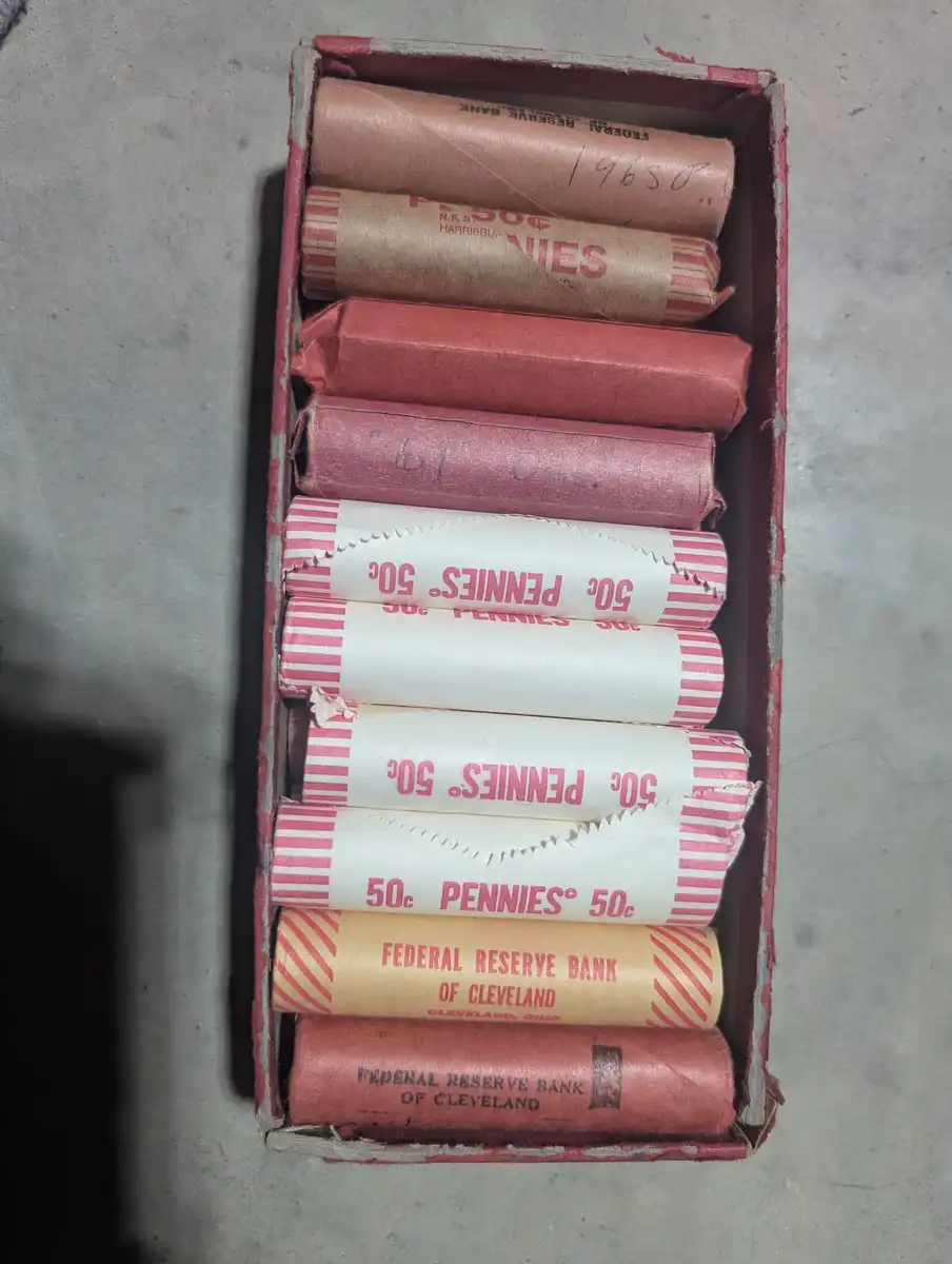 Interesting-Old-Box-Of-Pennies