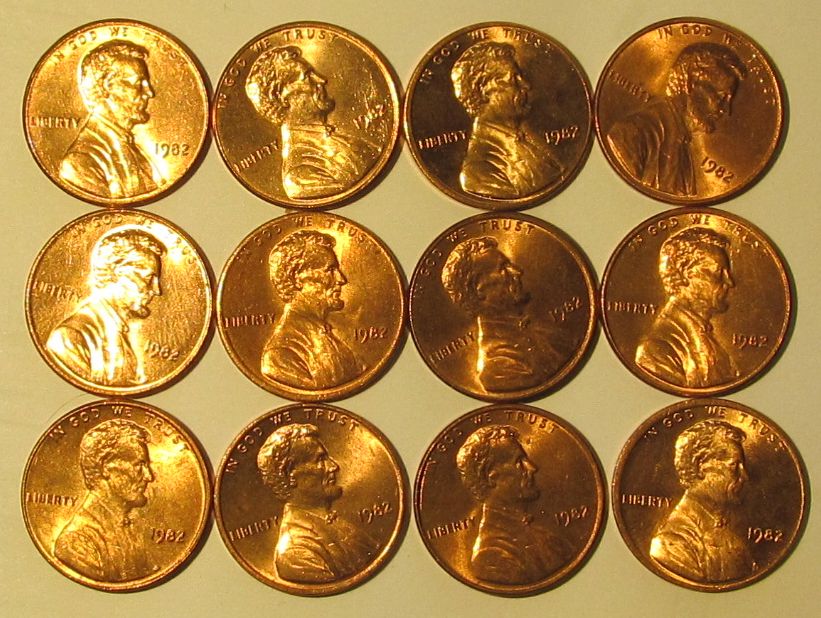 1982-Lincoln-Cents-Small-Dates-Zinc-And-Copper