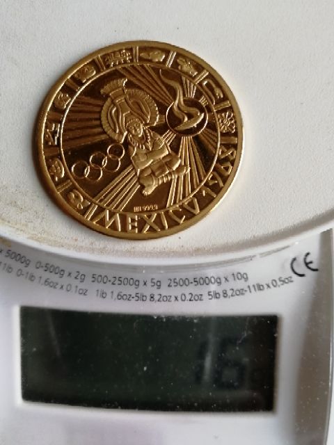 1968-Mexico-Gold-Olympic-Coin-Of-A-Discus-Thrower