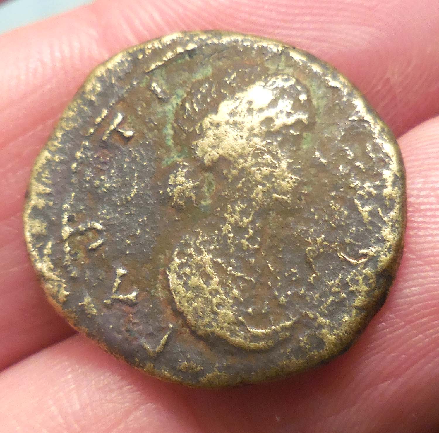 22-MM,-5.83g-Estate-Tag-Says-Faustina-II-Of-Poroselene-Cupid-Riding-Dolphin