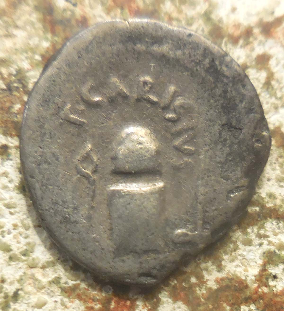 T.-Carisius-Silver-Denarius,-46-Bc,-Image-Of-Coin-Striking-Instruments: