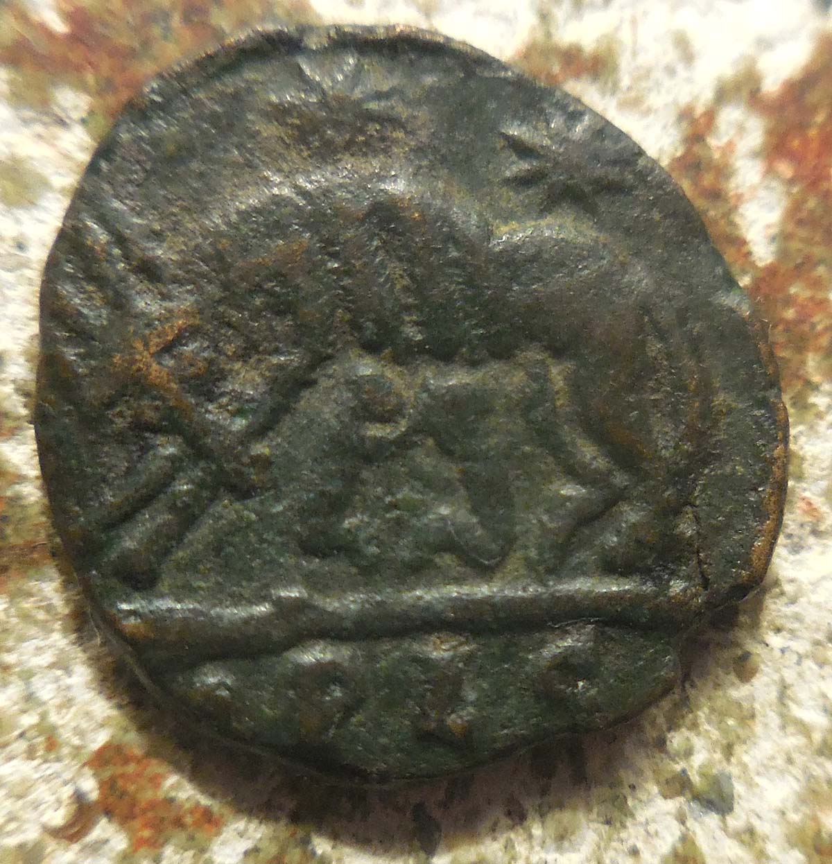 Only-14-MM,-Commemorative-Series,-Follis-Lugdunum,-Vrbs-Roma-She-Wolf