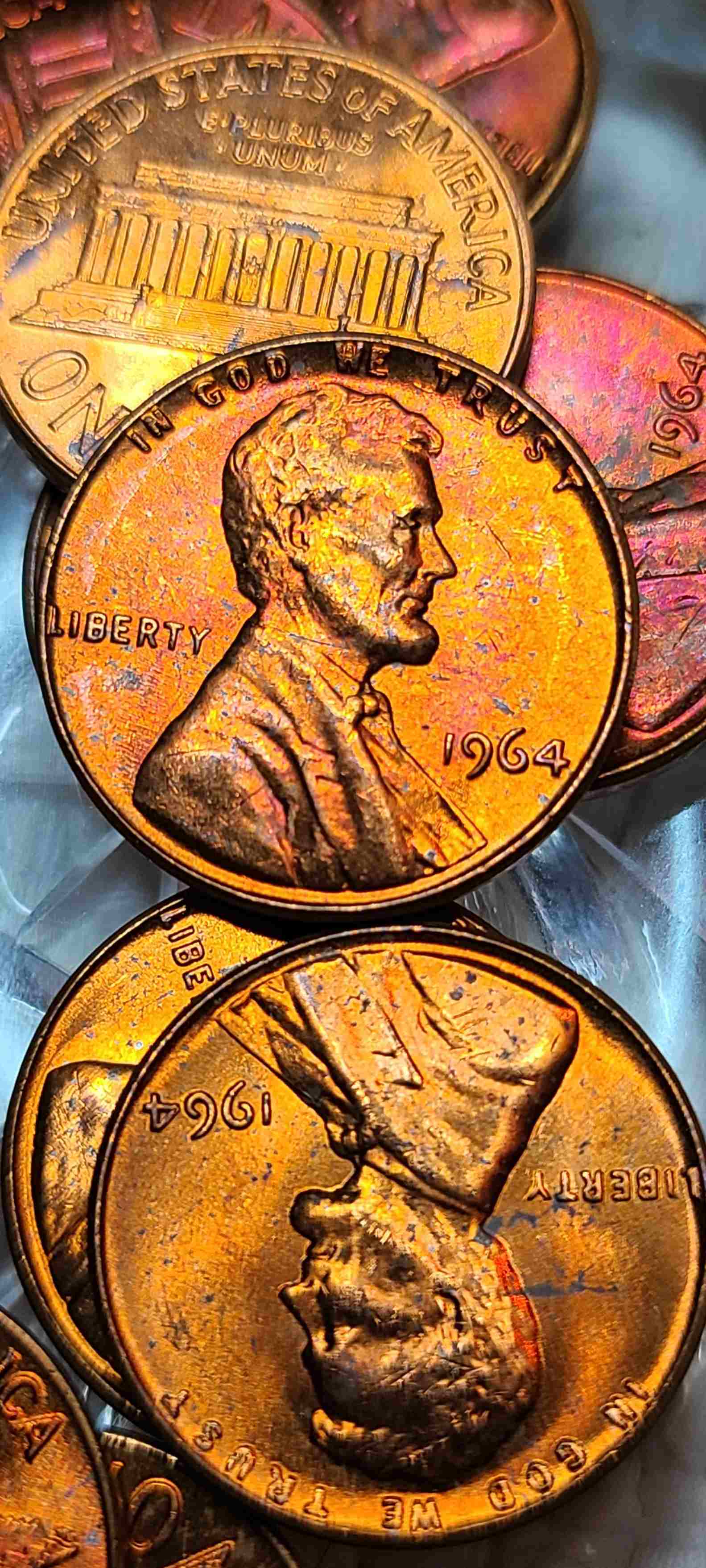 1964-P-Lincoln-Memorial-Roll-Just-Opened-Up-With-Unusual-Toning!