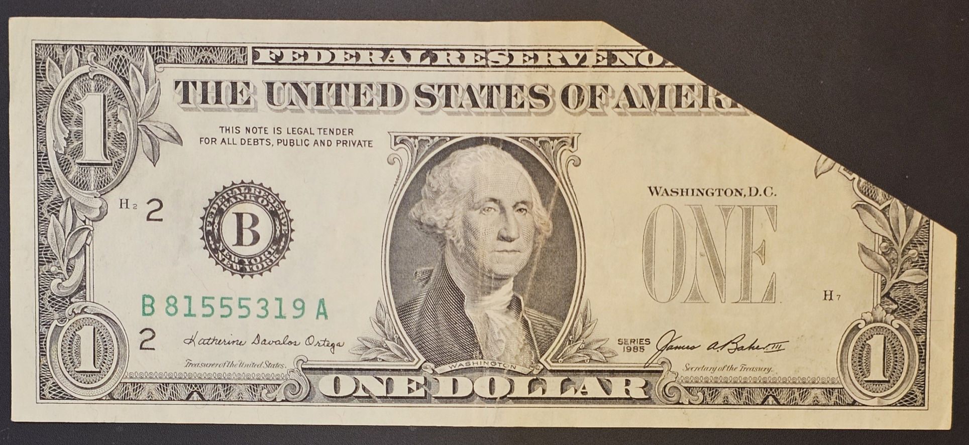 1985-$1-Note-Unique-Error