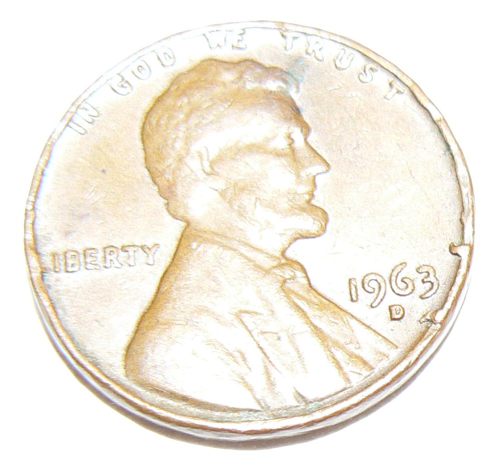 1963-D-Penny-Die-Chip-/-Cud