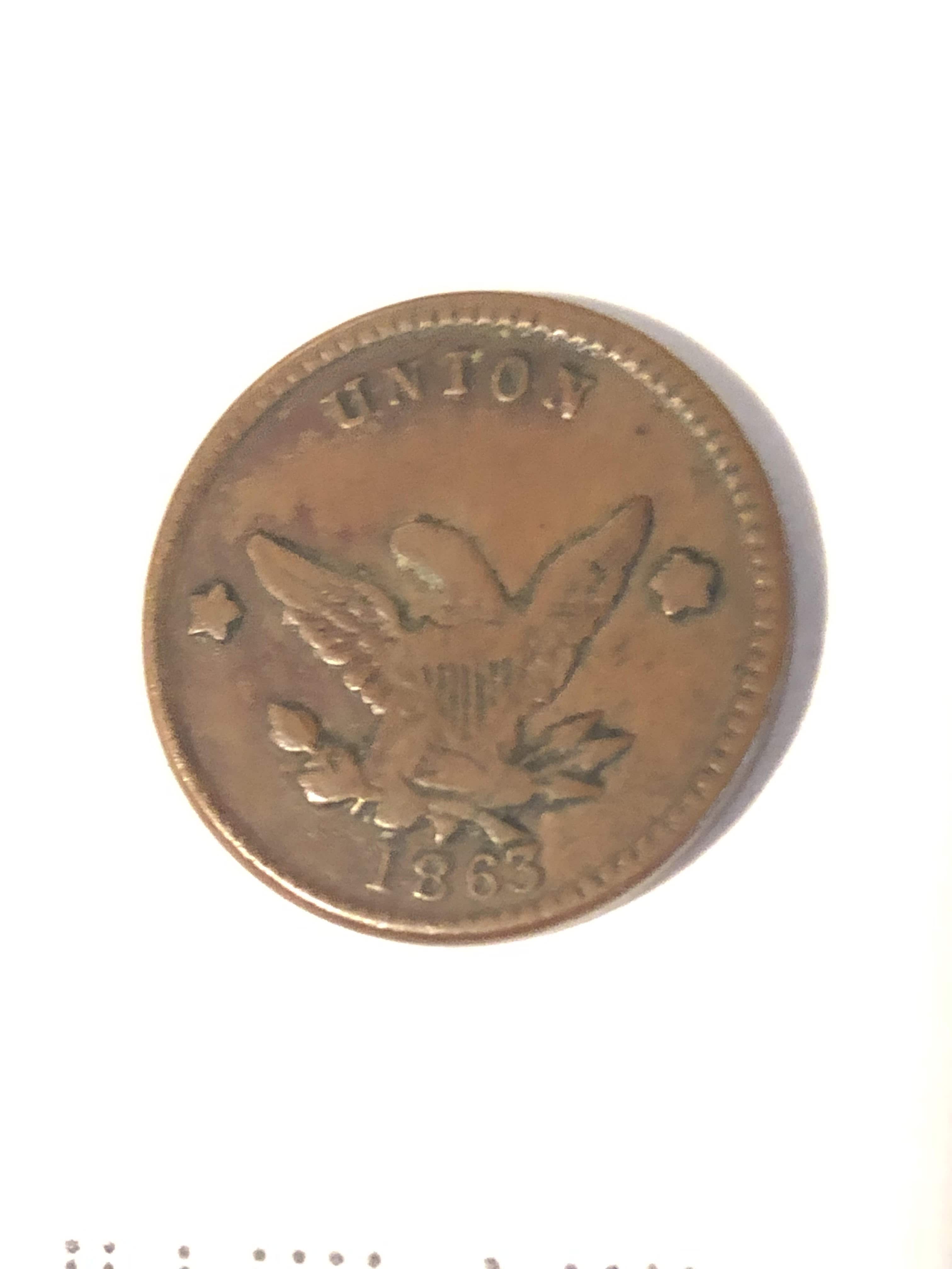 1863-Civil-War-Token--Anyone-Have-An-Idea-As-To-The-Material/Rarity-Of-This-One?