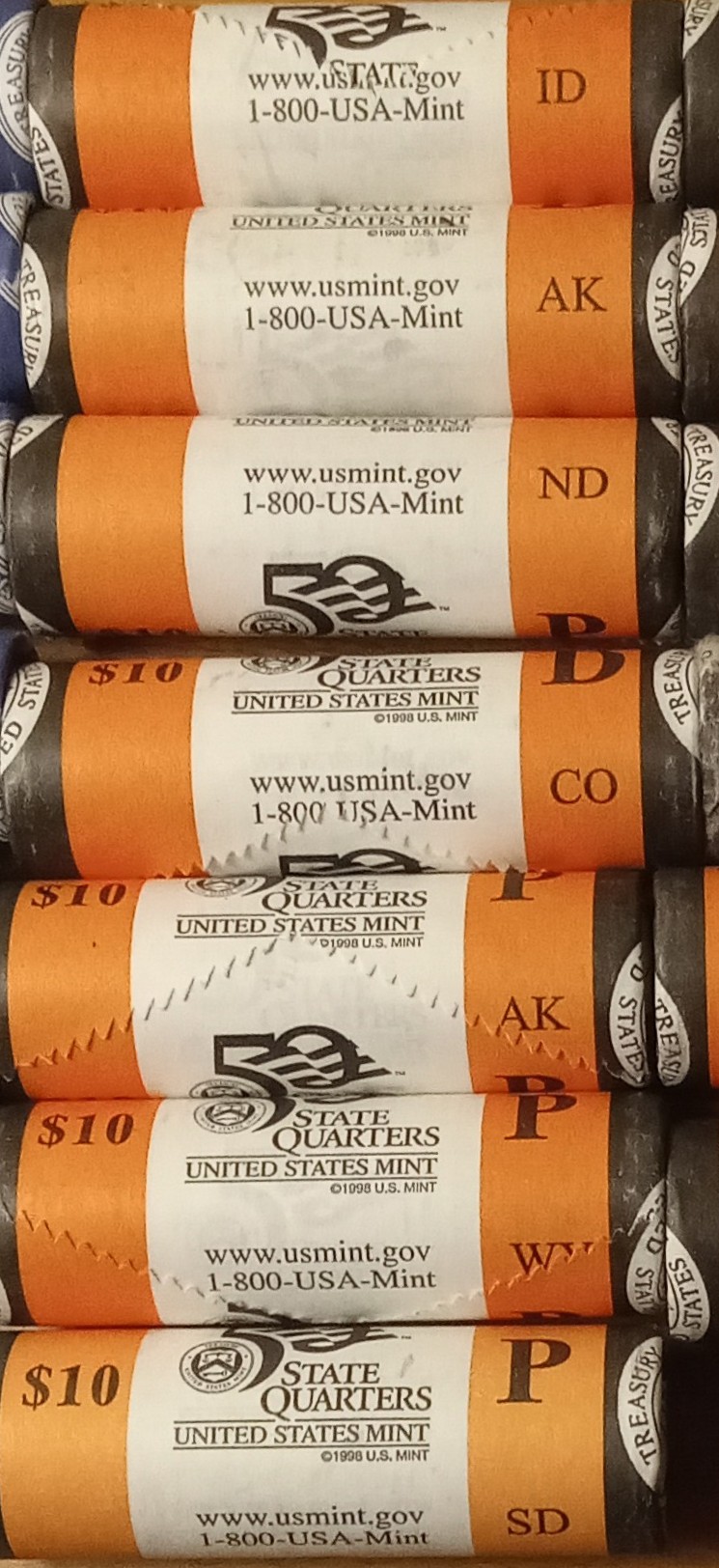 Mint-Quarter-Rolls---State,-ATB-And-US-Territories