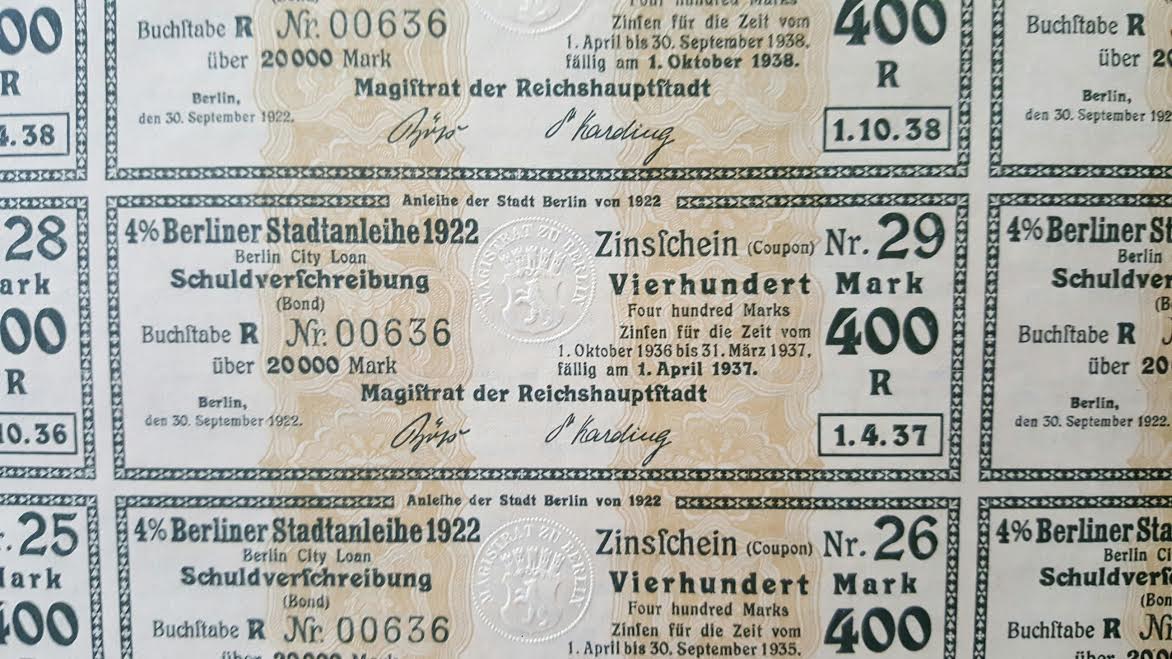September-1922-German-Marks-140,000-In-Bonds-Duirng-Hyperinflation.