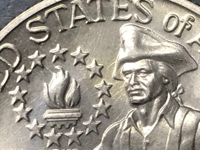 Bicentennial-Quarter-With-Die-Scratches/Polishing