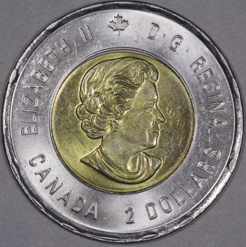 2015-Double-Date-Sir-John-A-Macdonald-Toonie-With-RCM-Logo-On-The-Obverse
