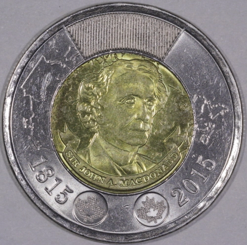 2015-Double-Date-Sir-John-A-Macdonald-Toonie-With-RCM-Logo-On-The-Obverse