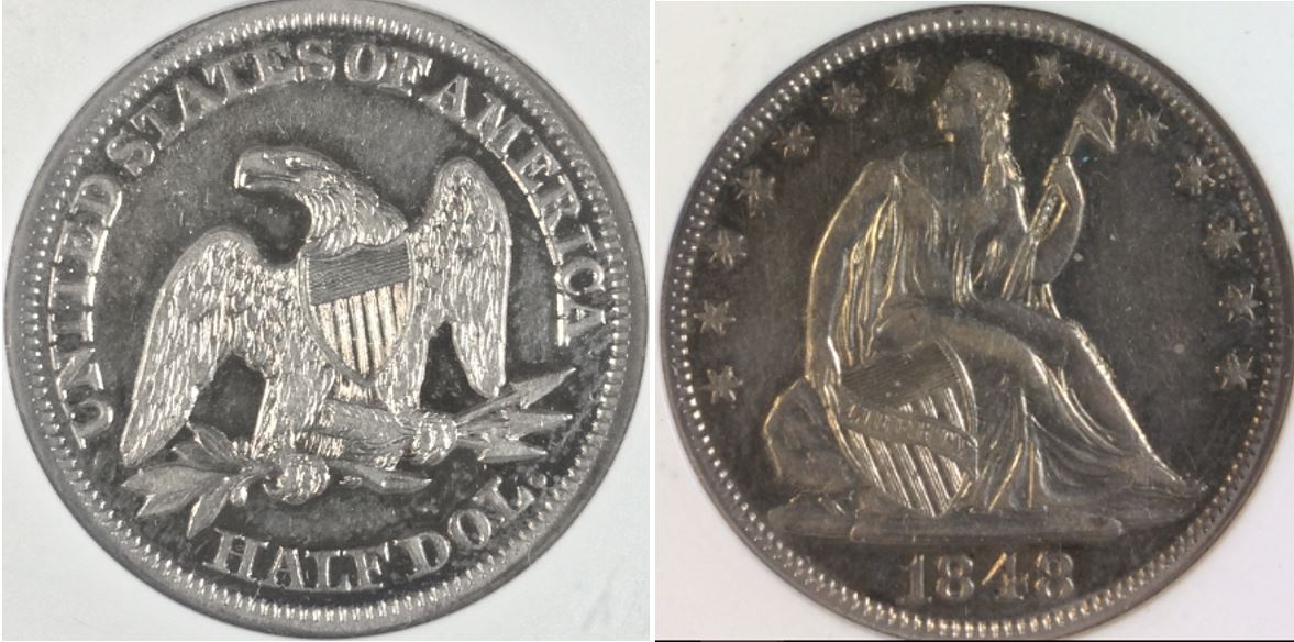 1848-Seated-Liberty-50-Cent-ANACS-EF-45-Possible-RPD