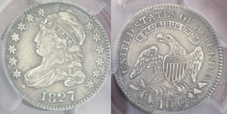 Need-Opinions-On-Grade-V.-PCGS-Slab-1827-Capped-Bust-10c