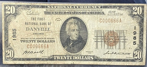 1929-National-Currency-Note-Danville-VA-Serial-000666