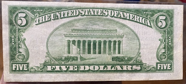 Last-Note-In-Series-1929-National-Currency-Type-II-Quantico-VA-$5