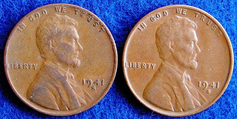 1928-S,-1941-S-Lg/Sm-S-Wheat-Penny