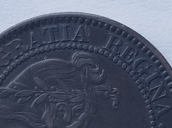 Die-Crack-On-Obverse-And-Reverse-Of-1859-Victoria-Cent