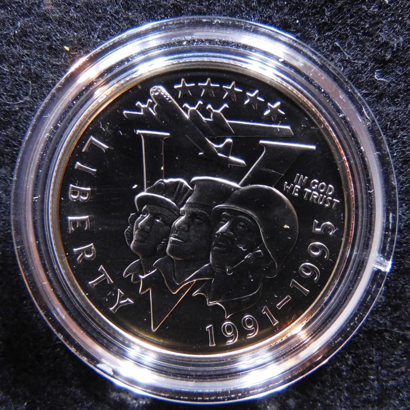 1991-1995-World-War-II-50th-Anniversary-Silver/Clad-Proof-W/P-Silver/Clad-Unc-D/P
