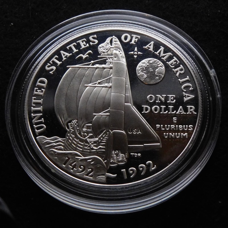 1992-Columbus-Quincentenary-Silver-Dollar-&-Copper-Half-Dollar-Proof