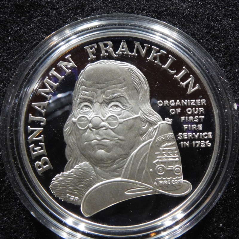 1993-P-Ben-Frankin-Firefighters-Silver-Proof-Medal