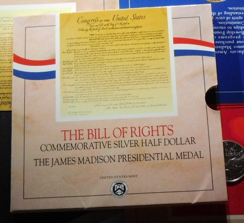 1993-W-Bill-Of-Rights-Silver-Unc-Silver-Dollar-With-1993-P-Madison-Presidential-Medal