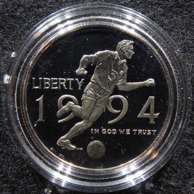 1994-S/P-World-Cup-USA-Silver-Dollar-And-Clad-Half-Dollar-Proofs
