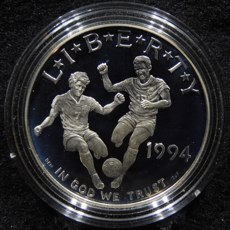 1994-S/P-World-Cup-USA-Silver-Dollar-And-Clad-Half-Dollar-Proofs