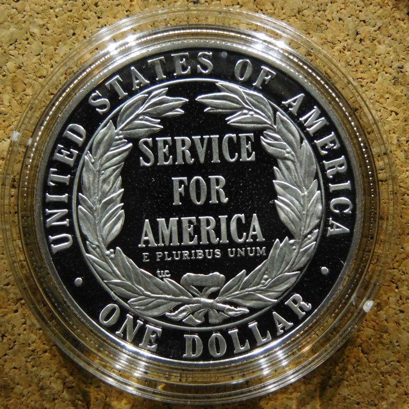 1996-S-National-Community-Service-Proof-Silver-Dollar