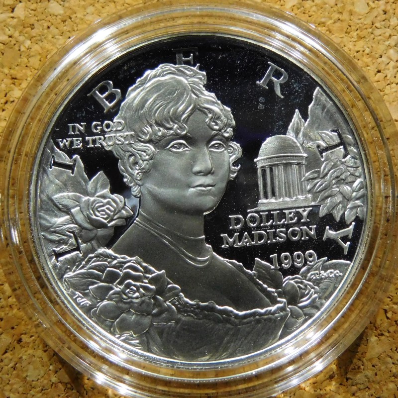 1999-P-Dolley-Madison-150th-Anniversary-Proof-Silver-Dollar