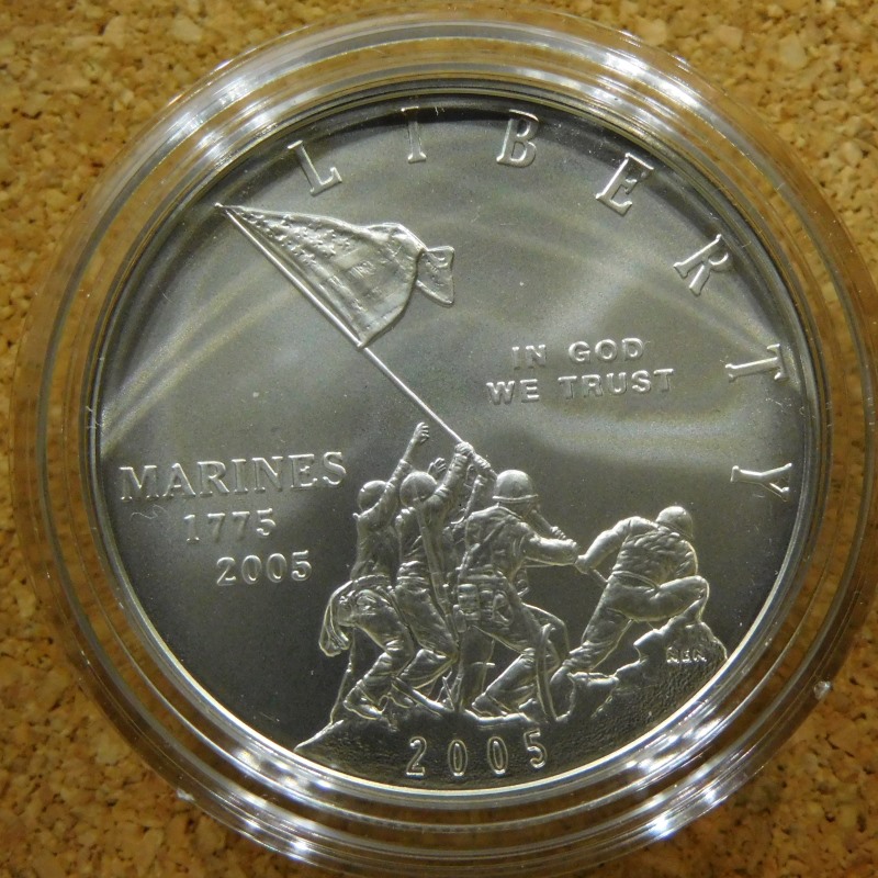 2005-P-Marine-Corps-230th-Anniversary-Unc-Silver-Dollar