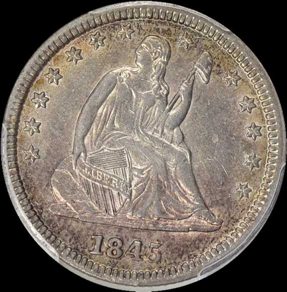 1845-Seated-Quarter-For-Grading