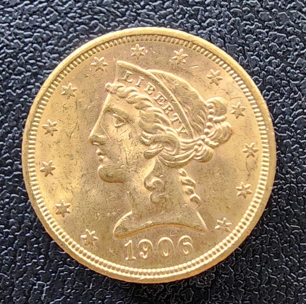 1906-S-Liberty-Head-Gold-$5-For-Grading