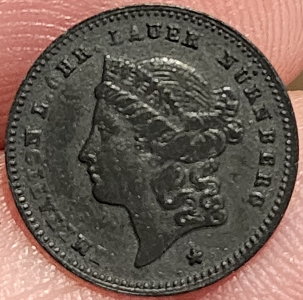 Lauer-Nurnberg-Game-Token-Mimicking-US-3-Cent-Nickel