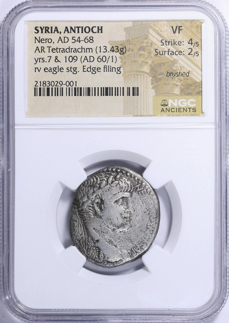 Ancient-Syria-Antioch-Nero,-Ad-54-68-AR-Tetradrachm